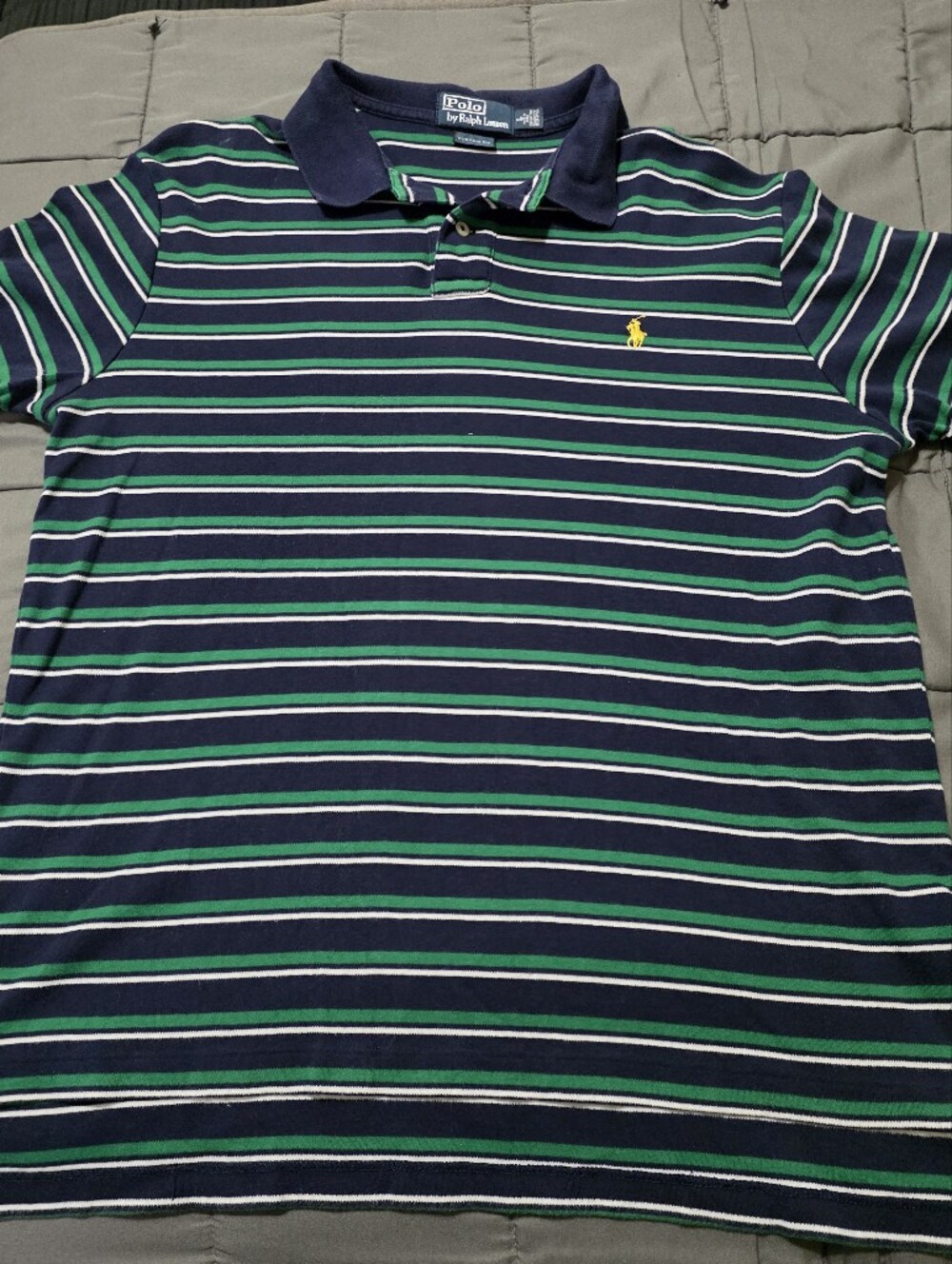 Polo by Ralph Lauren Navy, Green & White Striped Polo